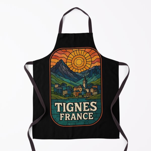 Item preview, Tignes France Retro Stained Glass Travel designed and sold by TomFrontierArt.