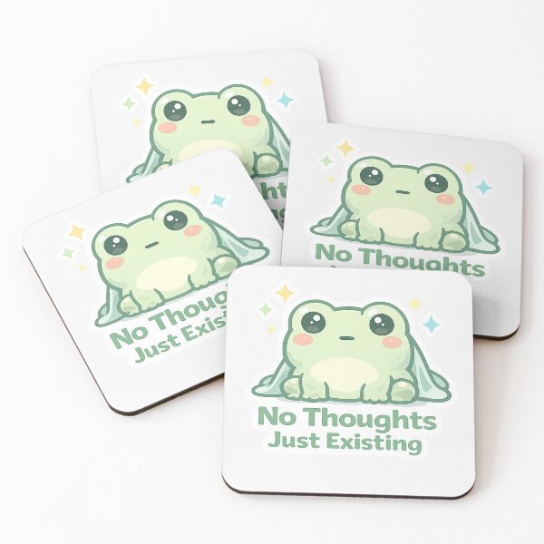 Item preview, Cute Frog Sticker “No Thoughts Just Existing” Minimal Chill Meme designed and sold by VibrantArtful7.
