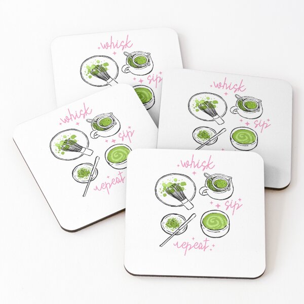 Item preview, Whisk Sip Repeat Matcha Preparation Ritual Illustration designed and sold by krystalRomanart.