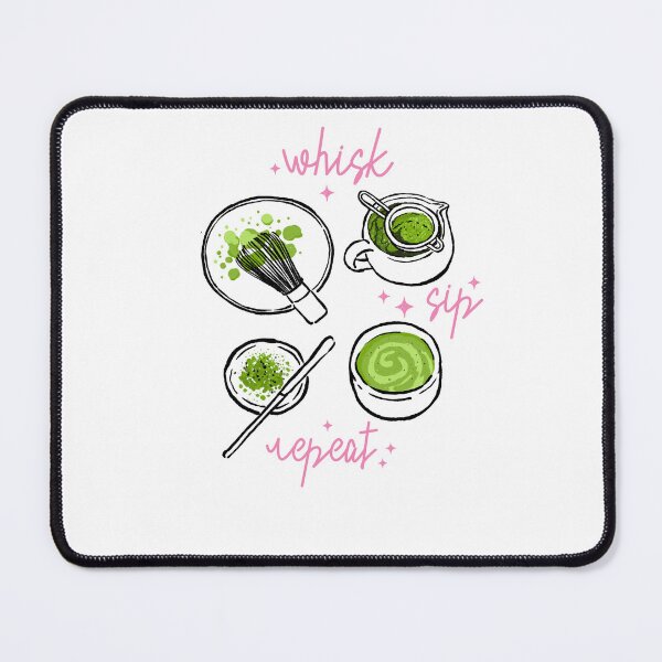 Item preview, Whisk Sip Repeat Matcha Preparation Ritual Illustration designed and sold by krystalRomanart.