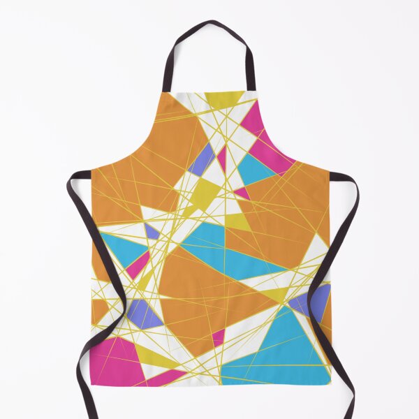 Item preview, Geometric Abstract Art – Colorful polygons with gold and yellow lines on white | Modern abstract design, hand-designed designed and sold by Susanna Schorr.