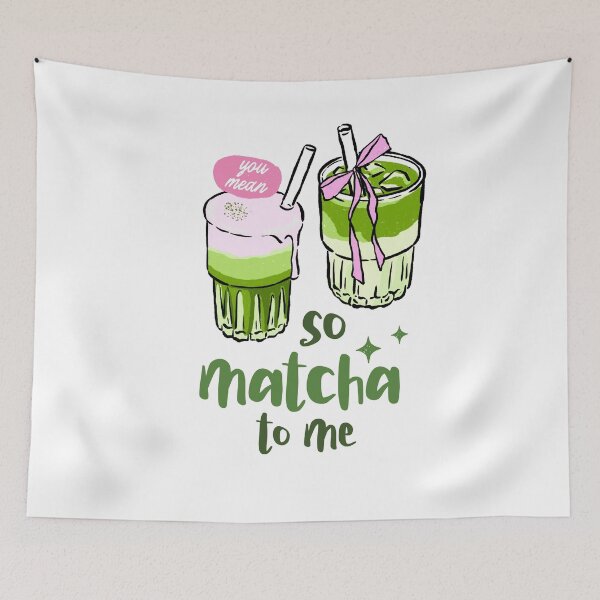 Item preview, So Matcha To Me Pun Green Tea Latte designed and sold by krystalRomanart.