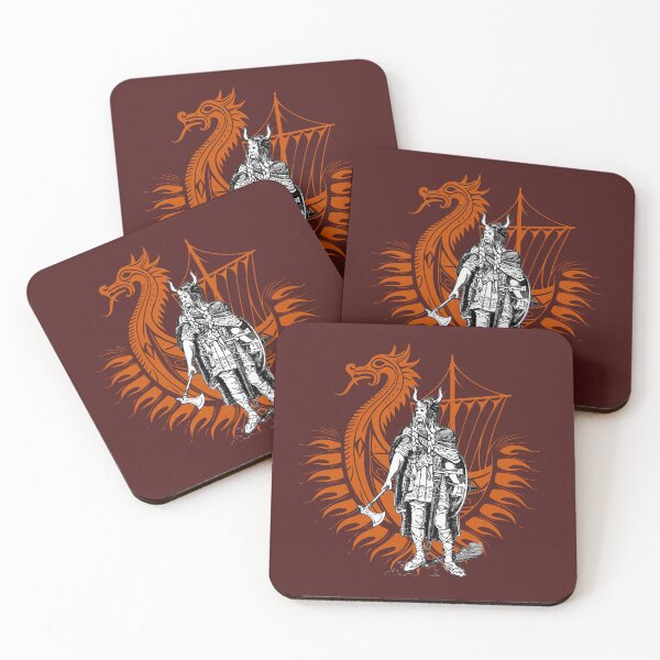 Item preview, Old Viking Warrior Armor Dragon Ship Norse Mythology Viking Art. designed and sold by LunaPrintCo.