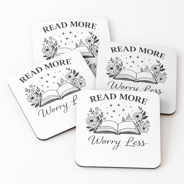 Item preview, Read More Worry Less Floral Bookish Magic designed and sold by krystalRomanart.