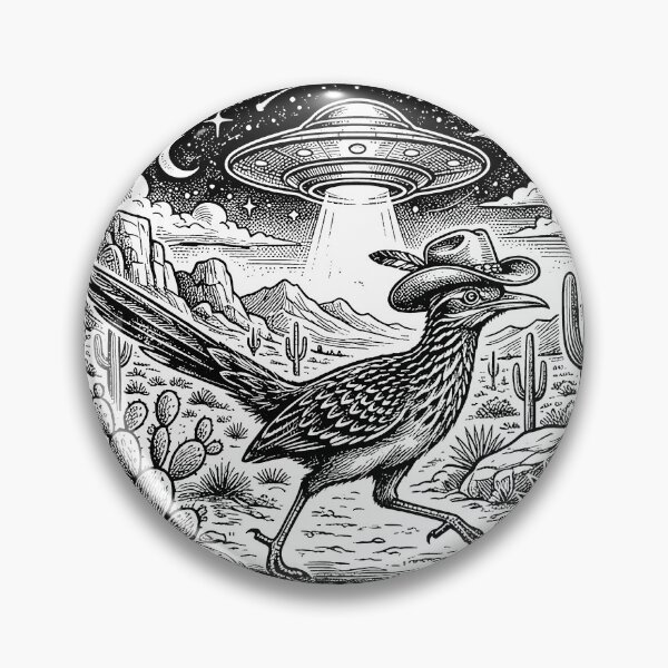 Item preview, Desert Legend Roadrunner UFO Southwest Frontier Cowboy Bird Alien designed and sold by graphixpolash.