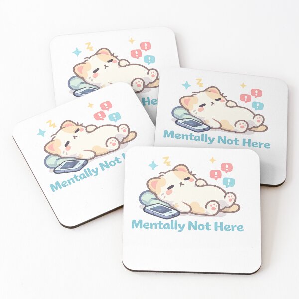 Item preview, Lazy Cat Sticker “Mentally Not Here” Ignoring Notifications Meme designed and sold by VibrantArtful7.