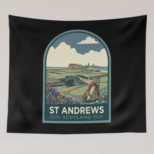 Item preview, St Andrews Scotland Historic Golf Course Art designed and sold by Loom on the Loch.
