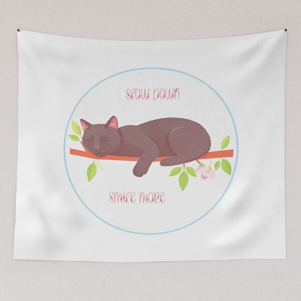 Item preview, Slow Down Smile More Cat Sticker – Positive Vibes designed and sold by zoliartdesign.
