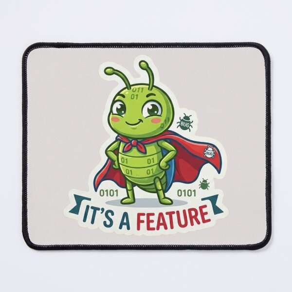 Item preview, It's A Feature Funny Programmer Bug Superhero designed and sold by AkDesign022.