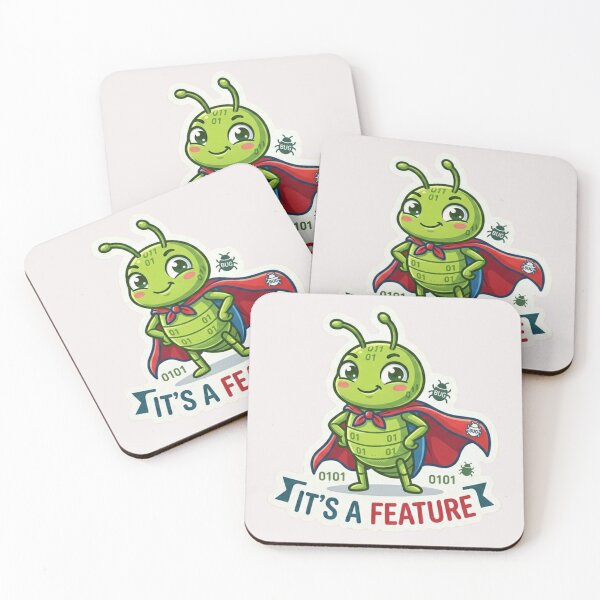 Item preview, It's A Feature Funny Programmer Bug Superhero designed and sold by AkDesign022.