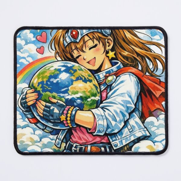 Item preview, The Guardian of the World. Girl hugging the planet. designed and sold by JonelleTshirts.