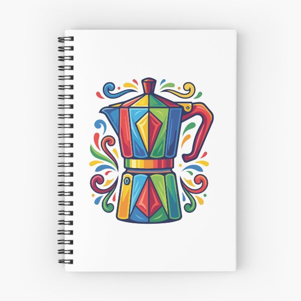 Item preview, Colorful Geometric Moka Pot – Vibrant Espresso Maker Illustration designed and sold by thebigleebowski.