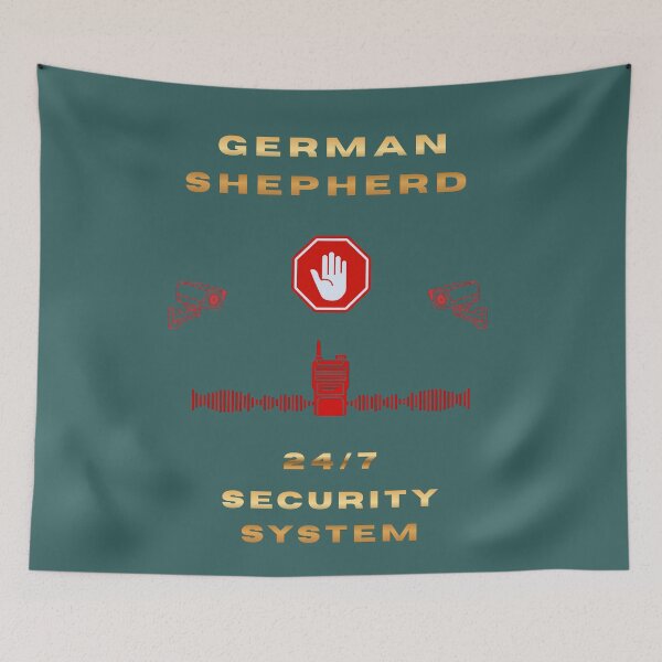 Item preview, German Shepherd 24/7 Security System Funny Dog Owner Gift Warning Design designed and sold by InkWaveX.