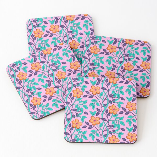 Item preview, Colorful climbing flower vines in pink designed and sold by Jennifer Ladd.