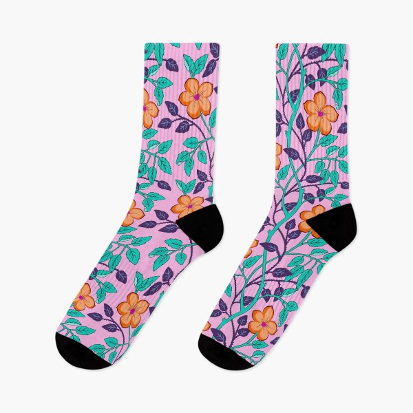 Item preview, Colorful climbing flower vines in pink designed and sold by Jennifer Ladd.