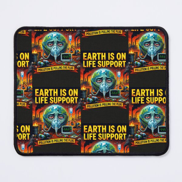 Item preview, Earth On Life Support Pollution Warning Design designed and sold by ArtComixHaven.