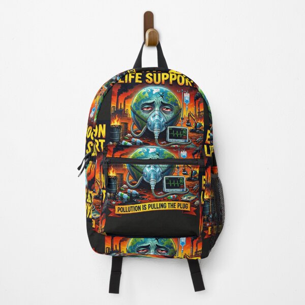 Item preview, Earth On Life Support Pollution Warning Design designed and sold by ArtComixHaven.