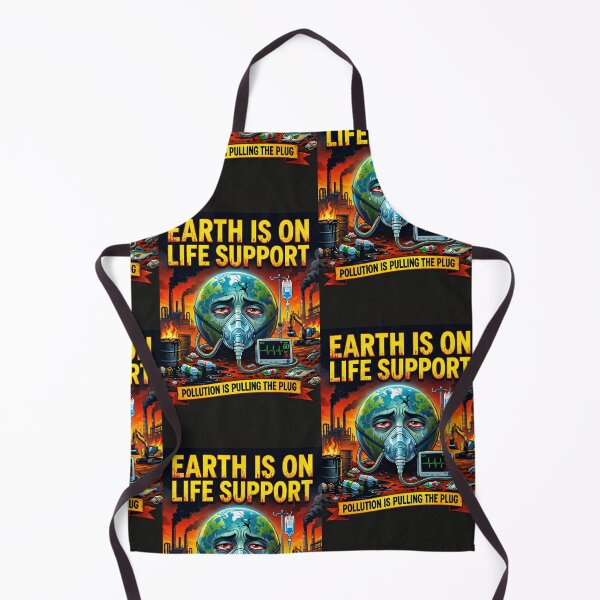 Item preview, Earth On Life Support Pollution Warning Design designed and sold by ArtComixHaven.
