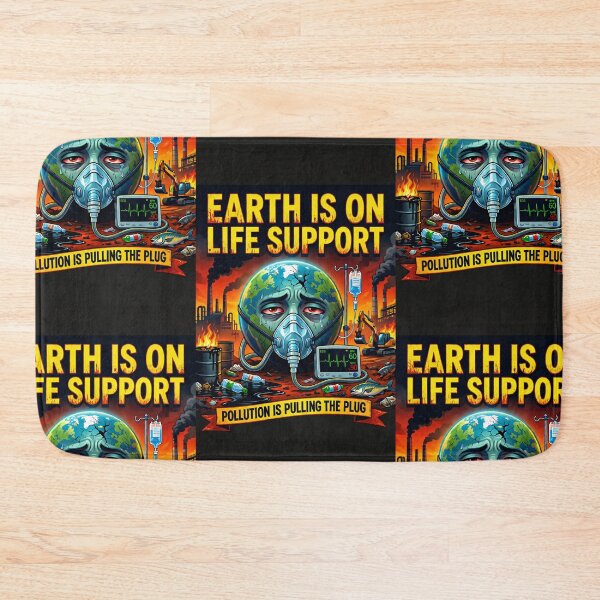 Item preview, Earth On Life Support Pollution Warning Design designed and sold by ArtComixHaven.