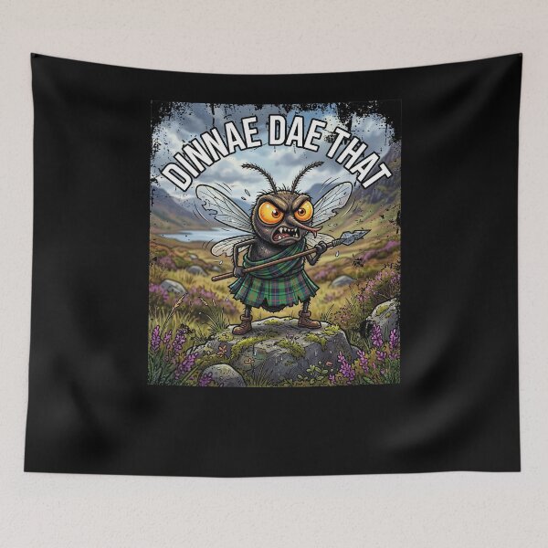 Item preview, Funny Highland Midge Scottish Dinnae Dae That Illustration designed and sold by Loom on the Loch.