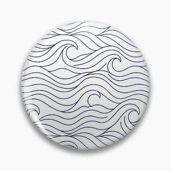 Item preview, Minimal Ocean Wave Lines Pattern Coastal Navy Design designed and sold by AnnSign.