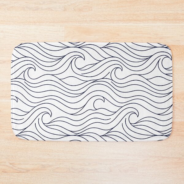 Item preview, Minimal Ocean Wave Lines Pattern Coastal Navy Design designed and sold by AnnSign.