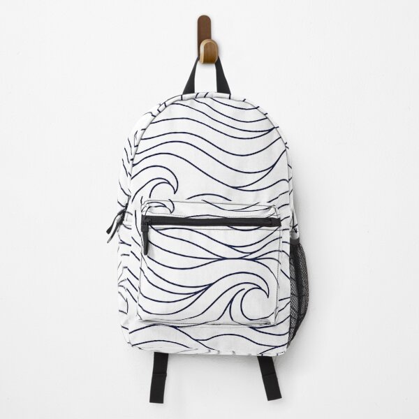 Item preview, Minimal Ocean Wave Lines Pattern Coastal Navy Design designed and sold by AnnSign.