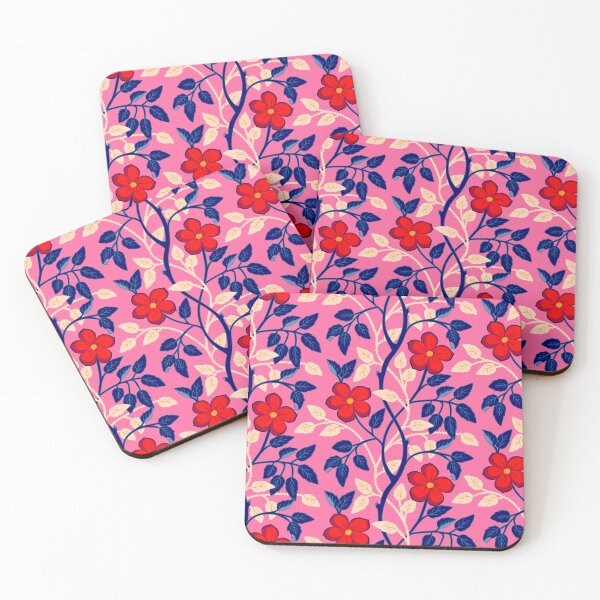 Item preview, Colorful climbing red flower vines  designed and sold by Jennifer Ladd.