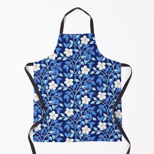 Item preview, Blue climbing flower vines designed and sold by Jennifer Ladd.