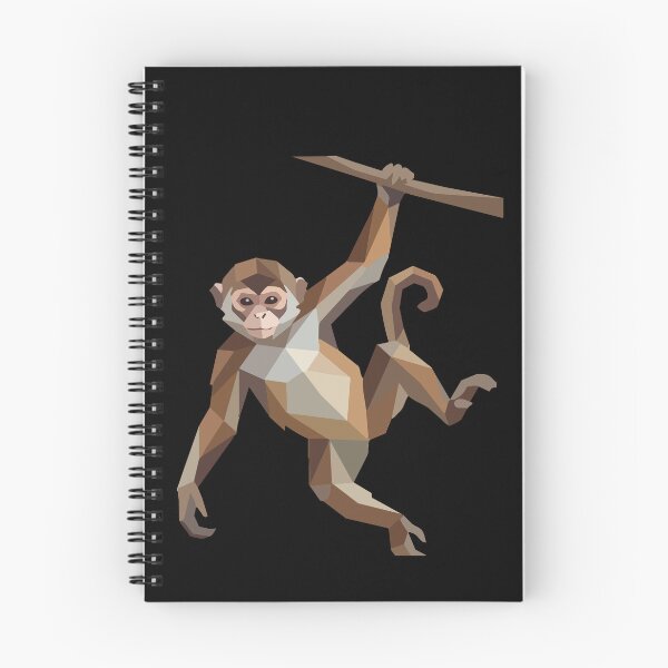 Aperçu de l'œuvre Swinging Monkey Low Poly Jungle Wildlife Geometric Art créée et vendue par BoyleDesignShop.