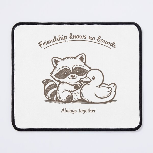 Item preview, raccoon and duck friendship illustration  designed and sold by Sigma Data.
