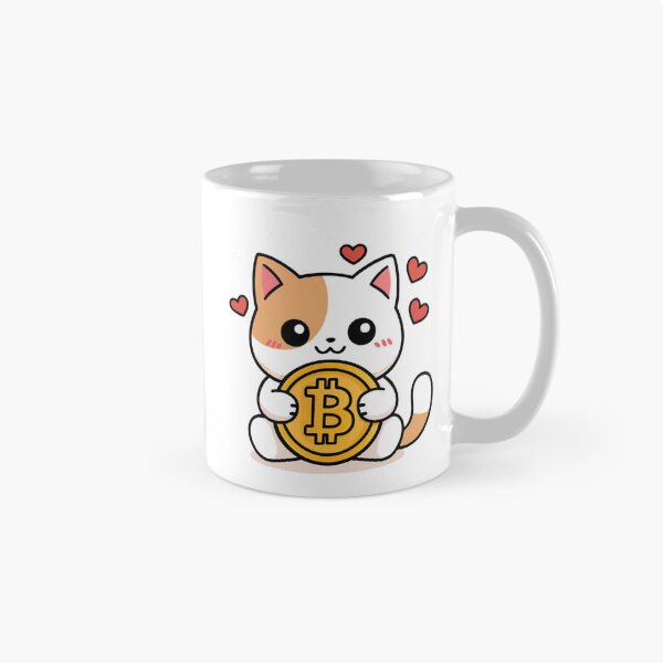 Item preview, Cute Cat Hugs Bitcoin designed and sold by Digitaload.
