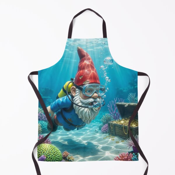 Item preview, Scuba Gnome Guards a Sunken Treasure Chest designed and sold by Tridentulus.