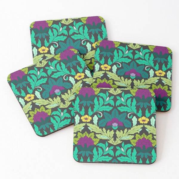 Item preview, Bold floral damask in dreamy purple and green designed and sold by Jennifer Ladd.