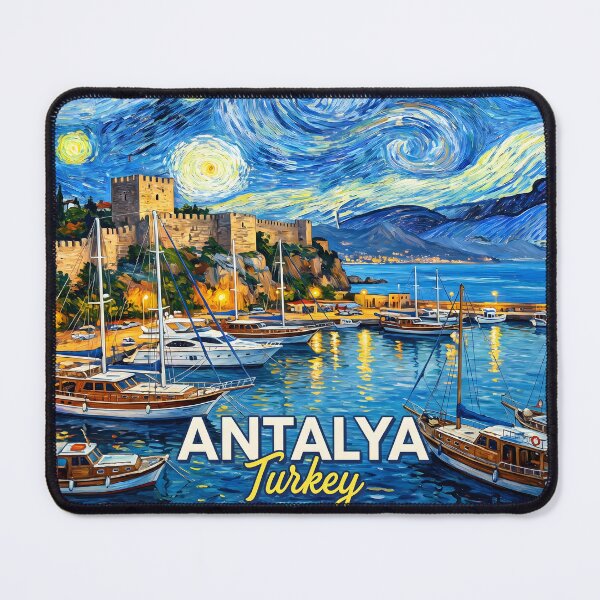 Item preview, Antalya Turkey Starry Night Marina Coastal Art designed and sold by JessArty ⭐⭐⭐⭐⭐.