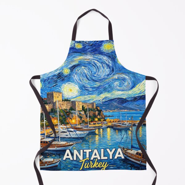 Item preview, Antalya Turkey Starry Night Marina Coastal Art designed and sold by JessArty ⭐⭐⭐⭐⭐.