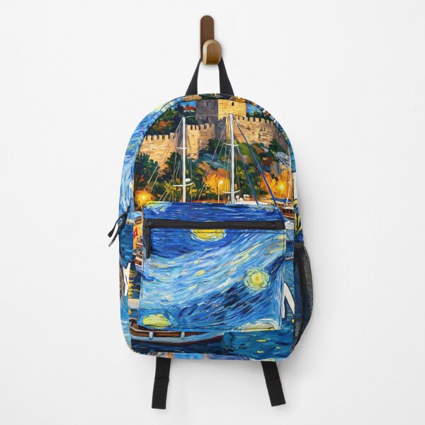 Item preview, Antalya Turkey Starry Night Marina Coastal Art designed and sold by JessArty ⭐⭐⭐⭐⭐.
