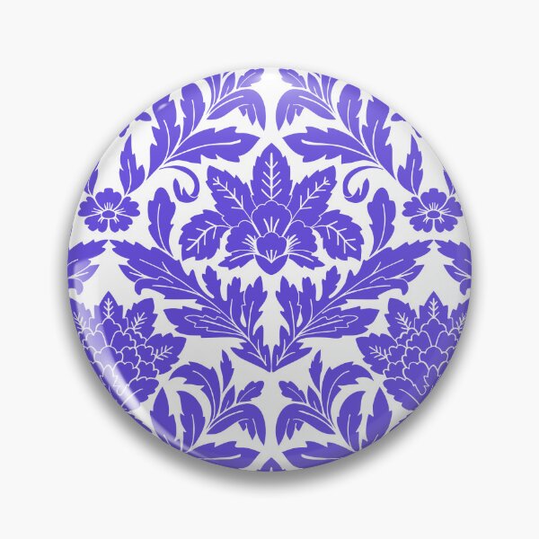 Item preview, Bold floral damask in blue and white designed and sold by Jennifer Ladd.
