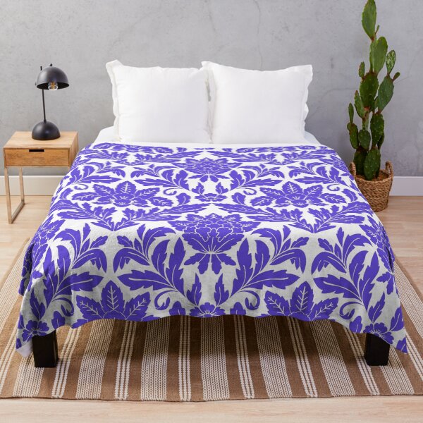 Item preview, Bold floral damask in blue and white designed and sold by Jennifer Ladd.