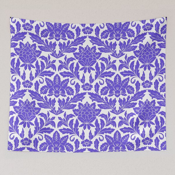 Item preview, Bold floral damask in blue and white designed and sold by Jennifer Ladd.