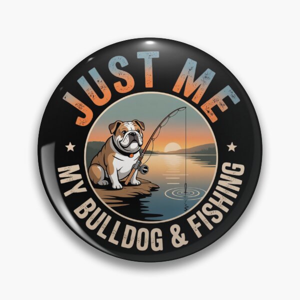 Item preview, Bulldog Fishing Shirt – Just Me My Bulldog and Fishing Vintage Sunset Dog Lover Gift” designed and sold by RALYSHOP.
