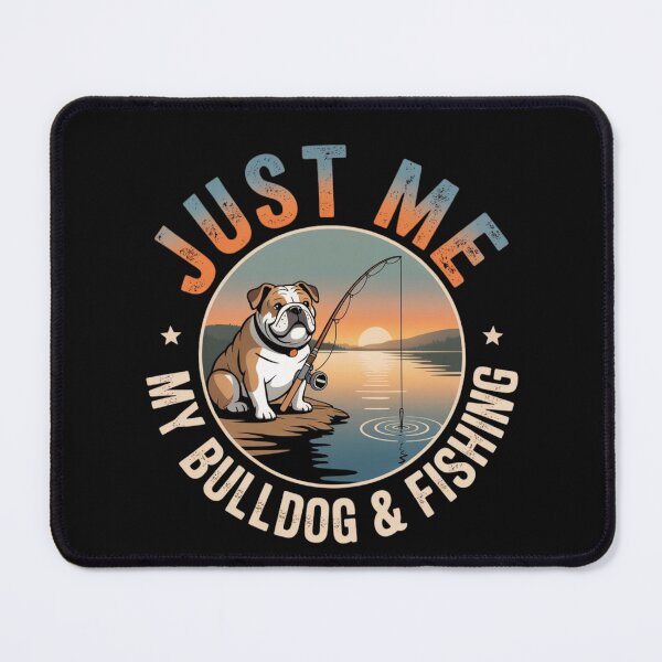 Item preview, Bulldog Fishing Shirt – Just Me My Bulldog and Fishing Vintage Sunset Dog Lover Gift” designed and sold by RALYSHOP.