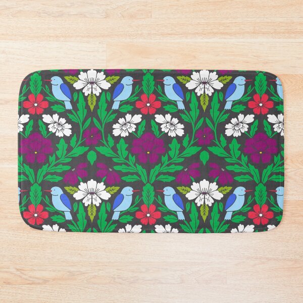Item preview, Birds and flowers in a colorful damask  designed and sold by Jennifer Ladd.