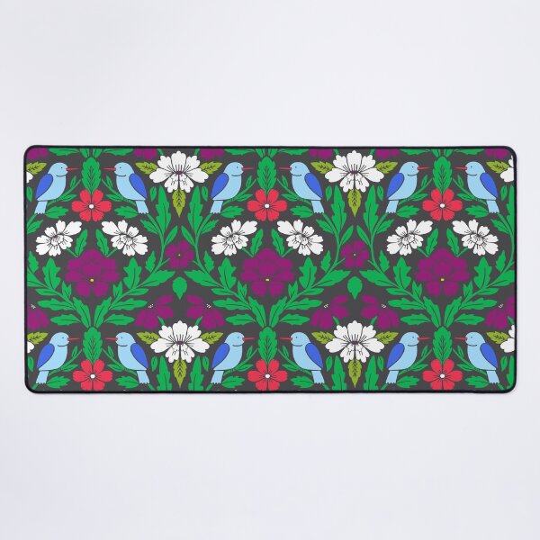 Item preview, Birds and flowers in a colorful damask designed and sold by Jennifer Ladd.