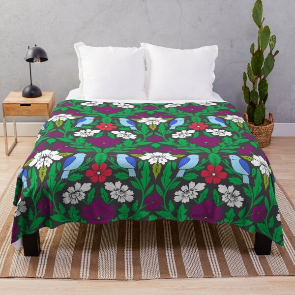 Item preview, Birds and flowers in a colorful damask designed and sold by Jennifer Ladd.
