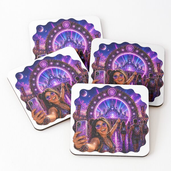 Item preview, Festival Portal Selfie – Neon Fantasy Rave Castle Cosmic Art designed and sold by Digital Culture Studio.