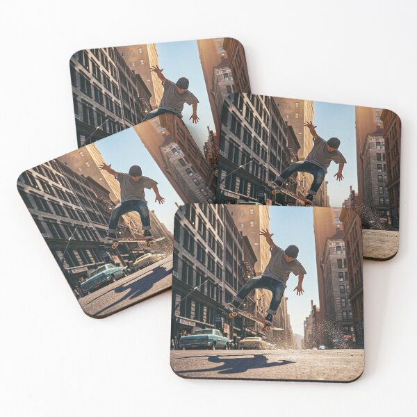 Item preview, Skateboarder on a City Street  designed and sold by MorningFive.