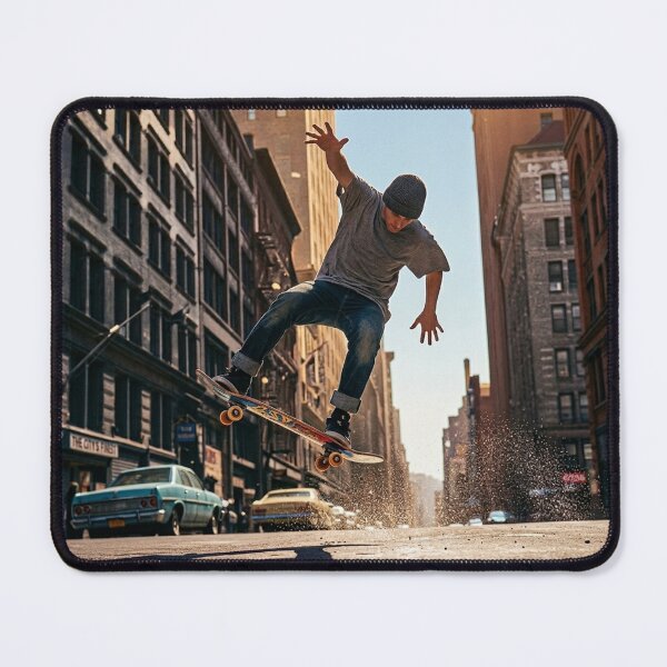 Item preview, Skateboarder on a City Street  designed and sold by MorningFive.