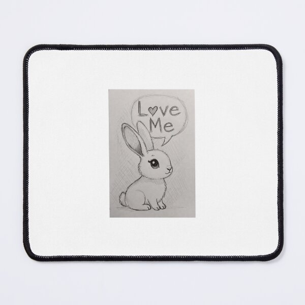Item preview, Cute Bunny “Love Me” – Kawaii Rabbit Drawing | Adorable Animal Design designed and sold by Sticker shop 007.