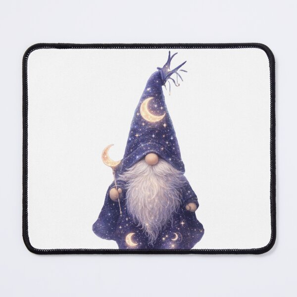 Item preview, Moon Gnome – Celestial Crescent‑Moon Wizard | Cosmic Night‑Sky Gnome Art designed and sold by Aurora & Ink Artworks .